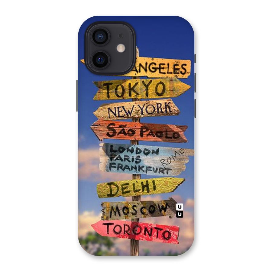 Travel Signs Back Case for iPhone 12
