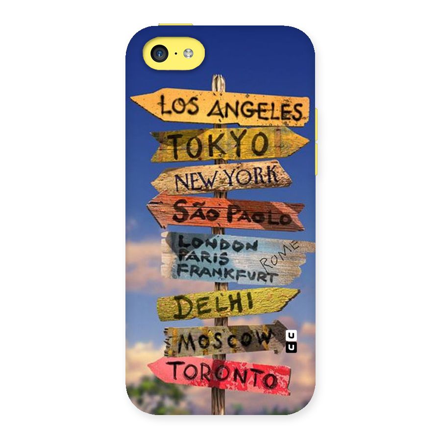Travel Signs Back Case for iPhone 5C
