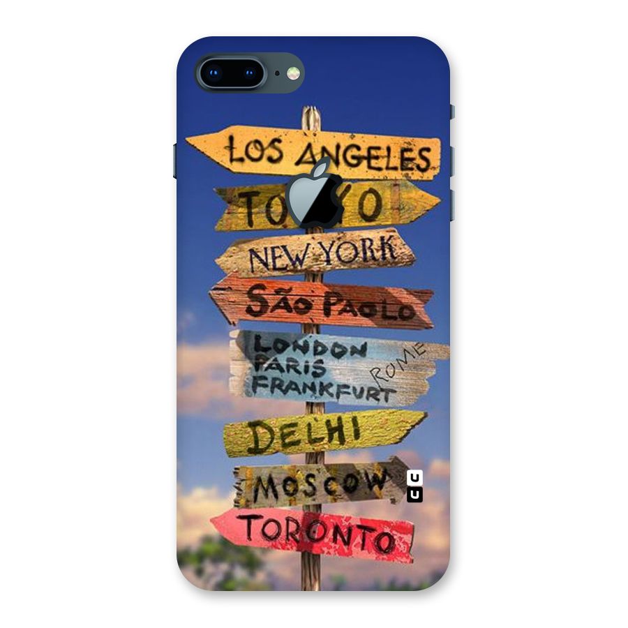 Travel Signs Back Case for iPhone 7 Plus Apple Cut