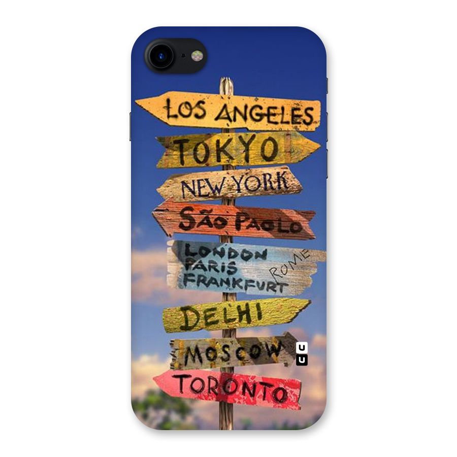 Travel Signs Back Case for iPhone SE 2020