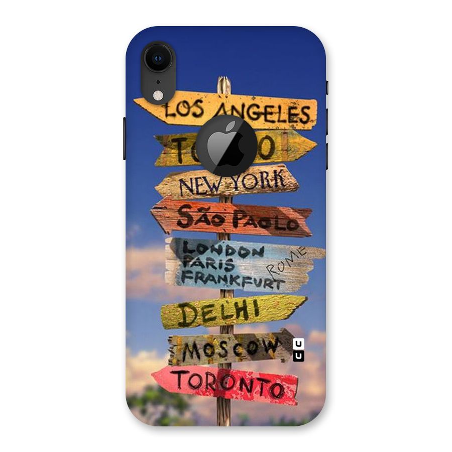 Travel Signs Back Case for iPhone XR Logo Cut