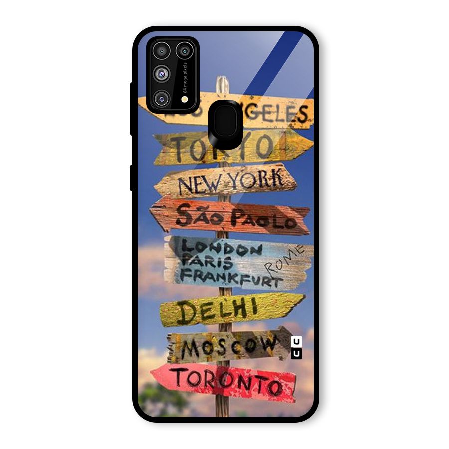 Travel Signs Glass Back Case for Galaxy F41