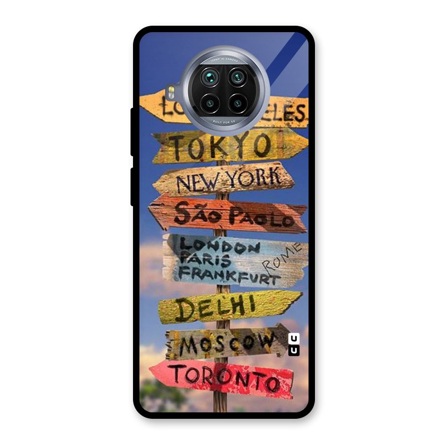 Travel Signs Glass Back Case for Mi 10i