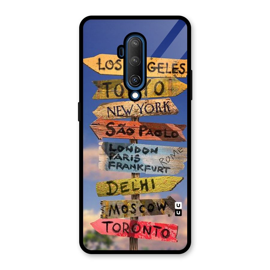 Travel Signs Glass Back Case for OnePlus 7T Pro