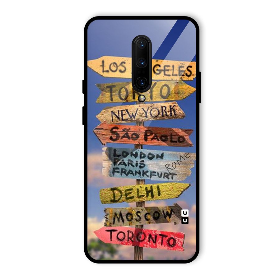 Travel Signs Glass Back Case for OnePlus 7 Pro