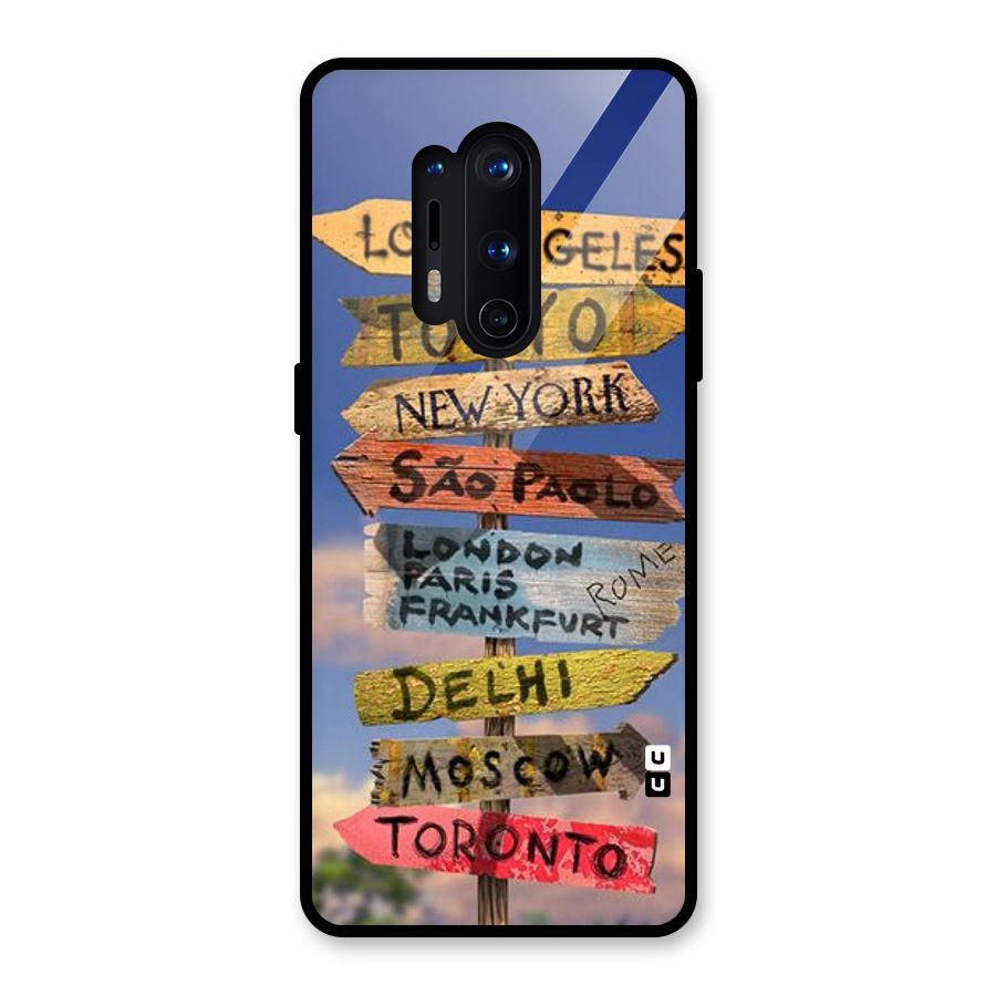 Travel Signs Glass Back Case for OnePlus 8 Pro