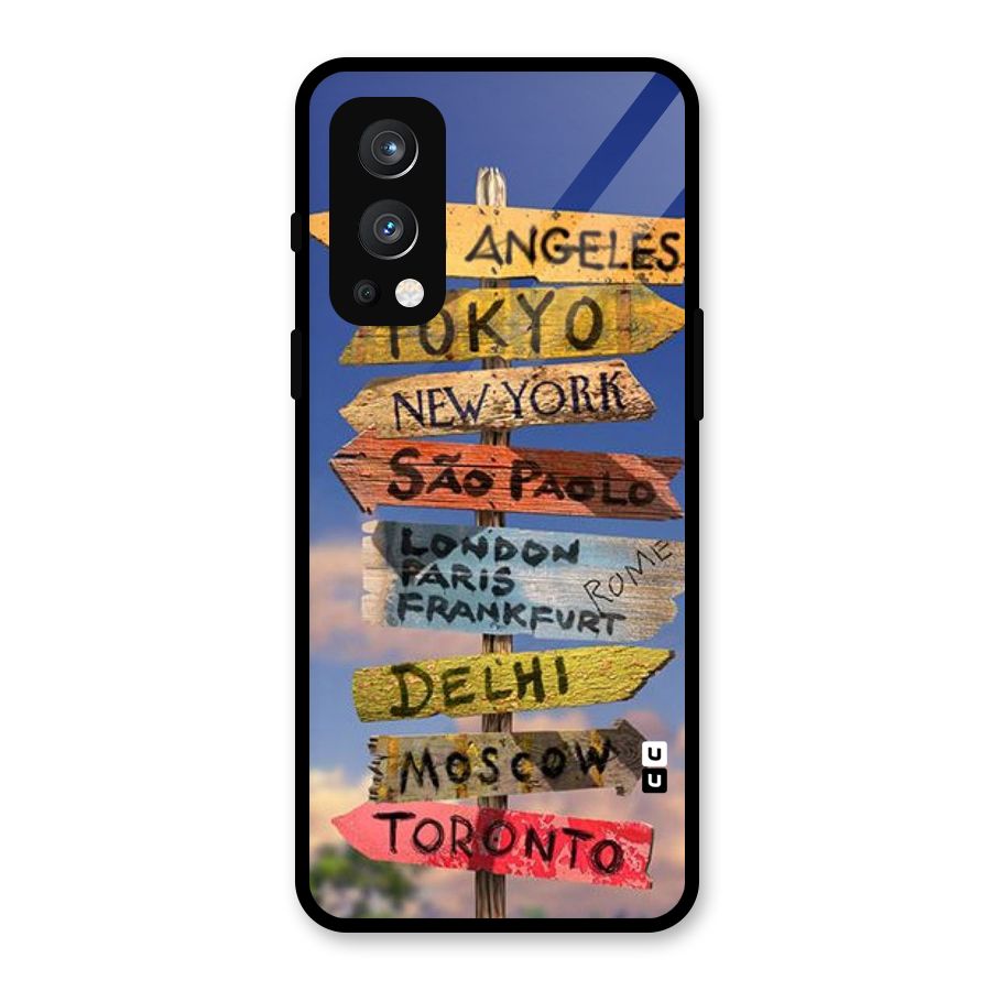 Travel Signs Glass Back Case for OnePlus Nord 2 5G