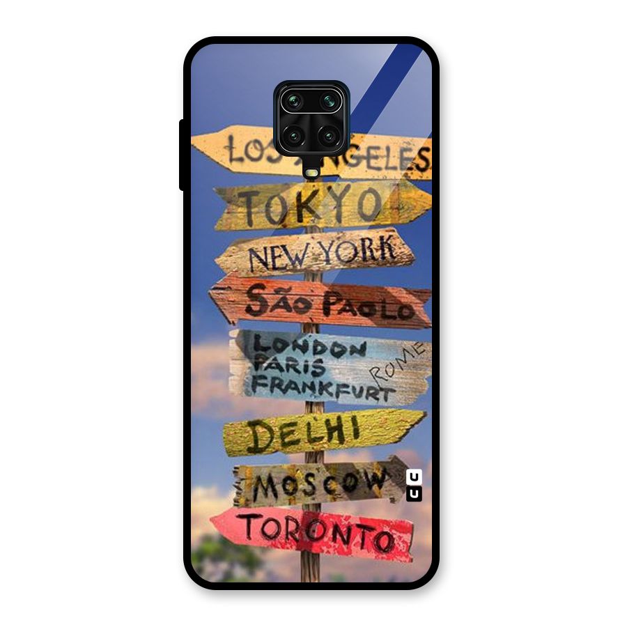 Travel Signs Glass Back Case for Poco M2 Pro