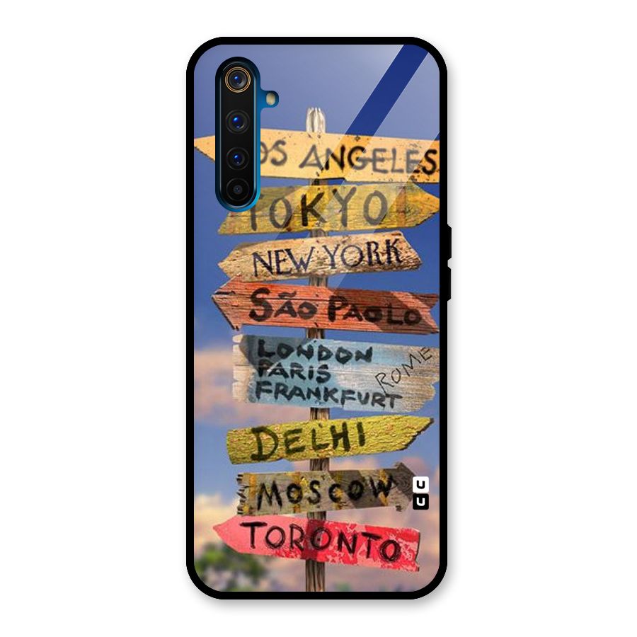 Travel Signs Glass Back Case for Realme 6 Pro