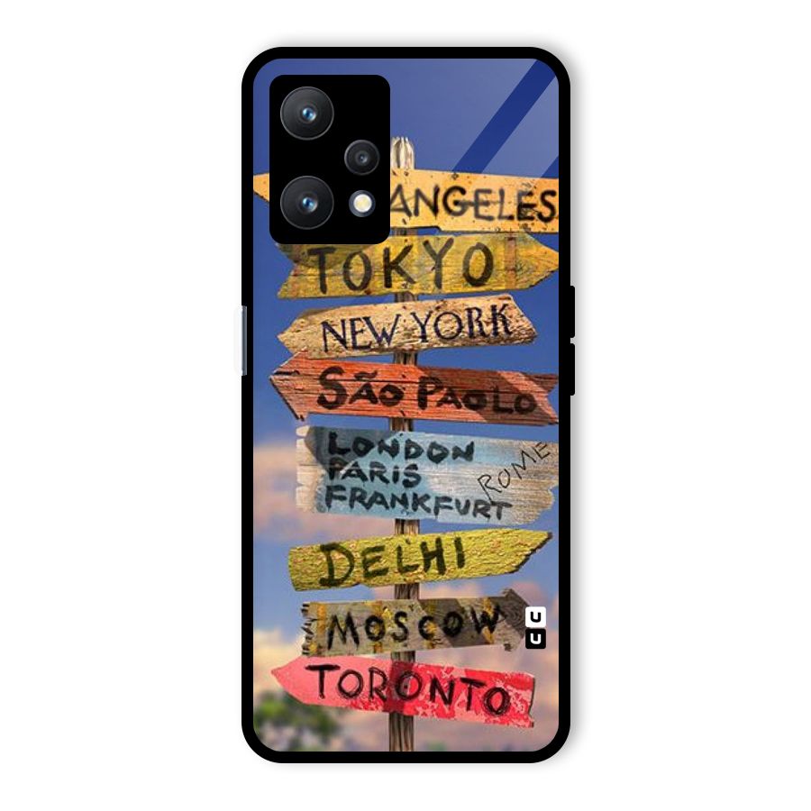 Travel Signs Glass Back Case for Realme 9 Pro 5G