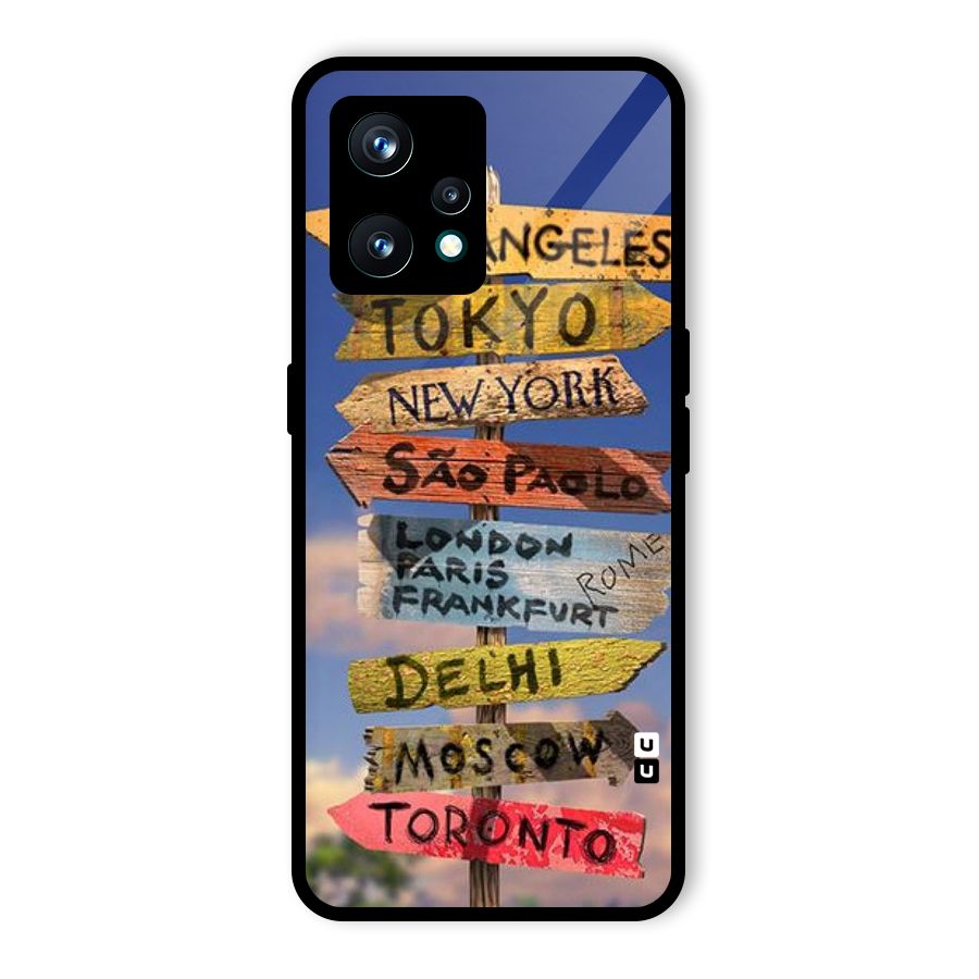 Travel Signs Glass Back Case for Realme 9 Pro Plus 5G