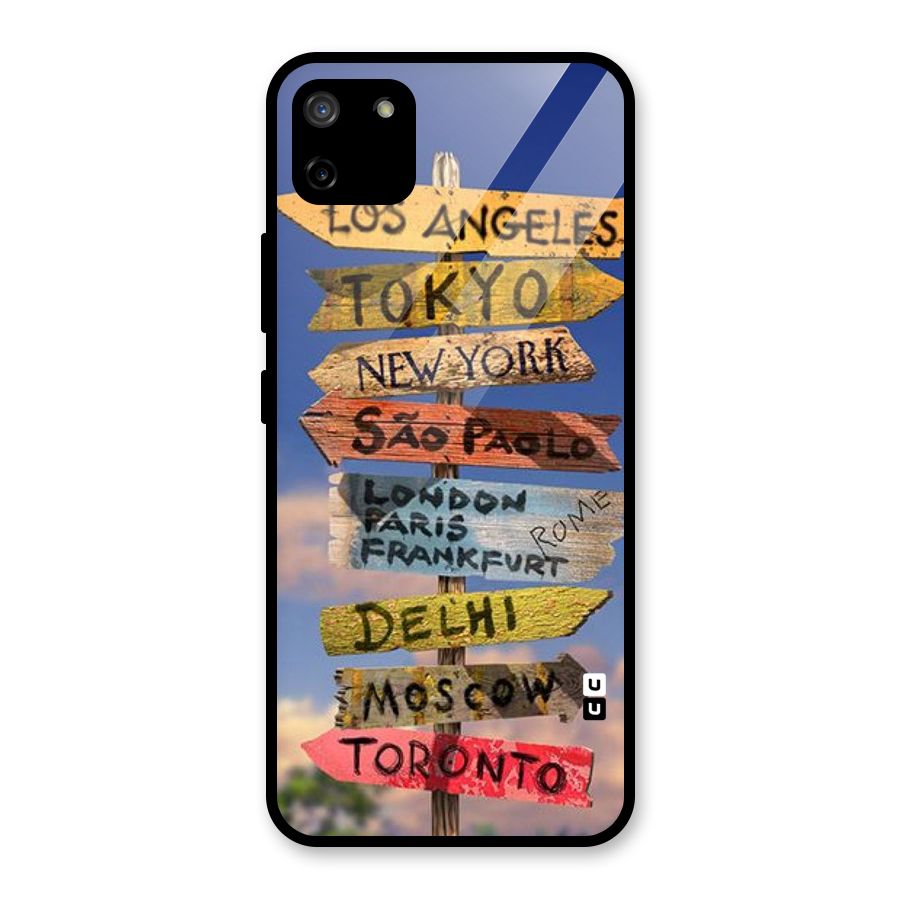 Travel Signs Glass Back Case for Realme C11