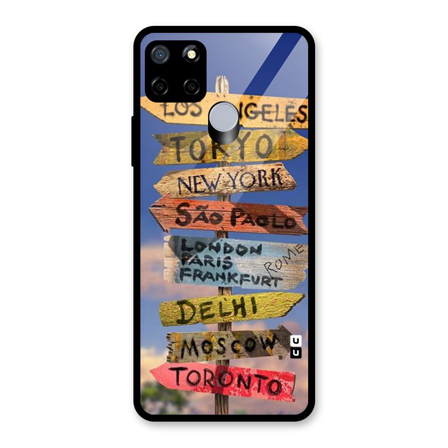 Travel Signs Glass Back Case for Realme C15