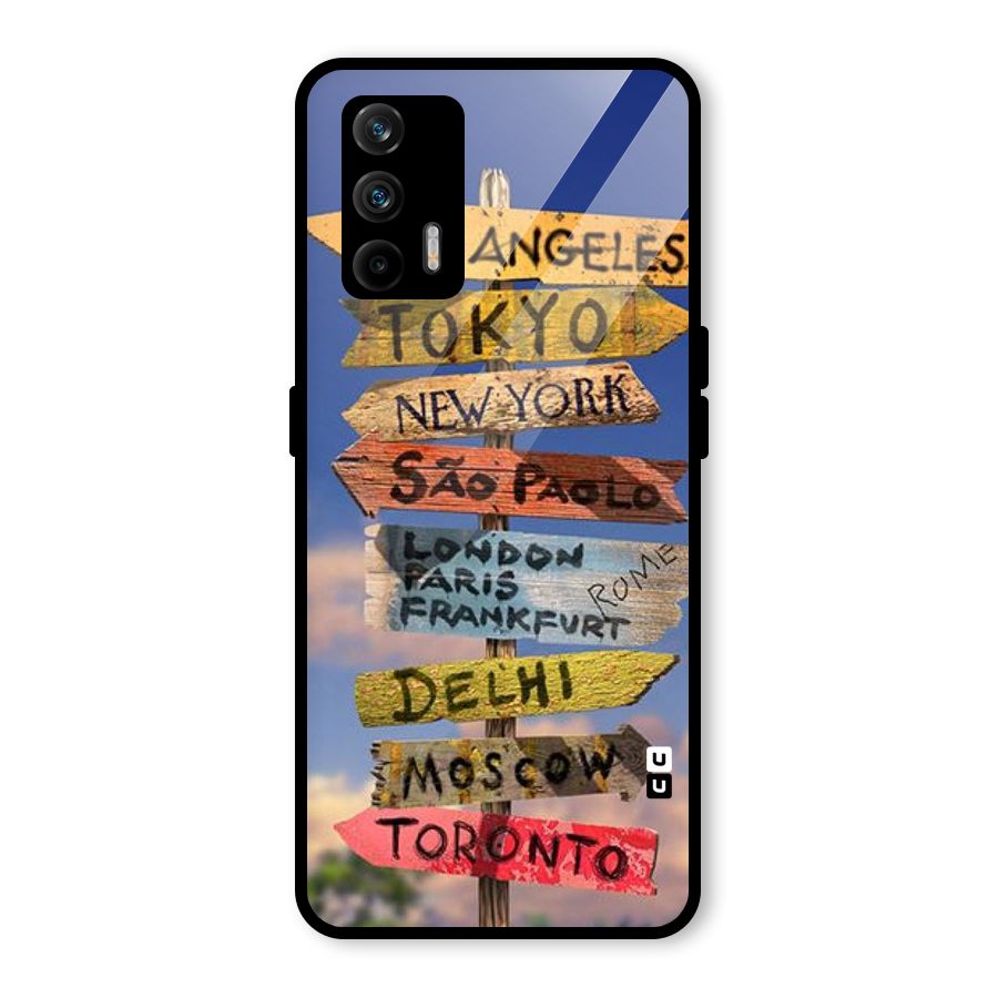Travel Signs Glass Back Case for Realme GT 5G