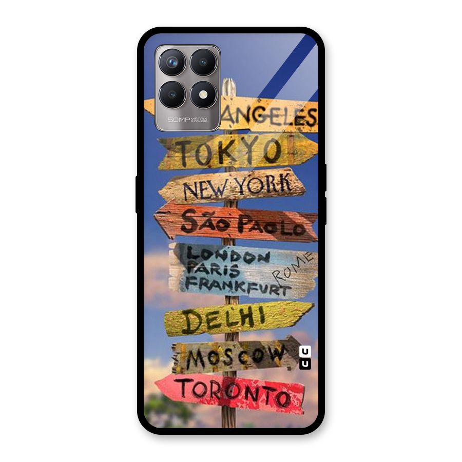 Travel Signs Glass Back Case for Realme Narzo 50