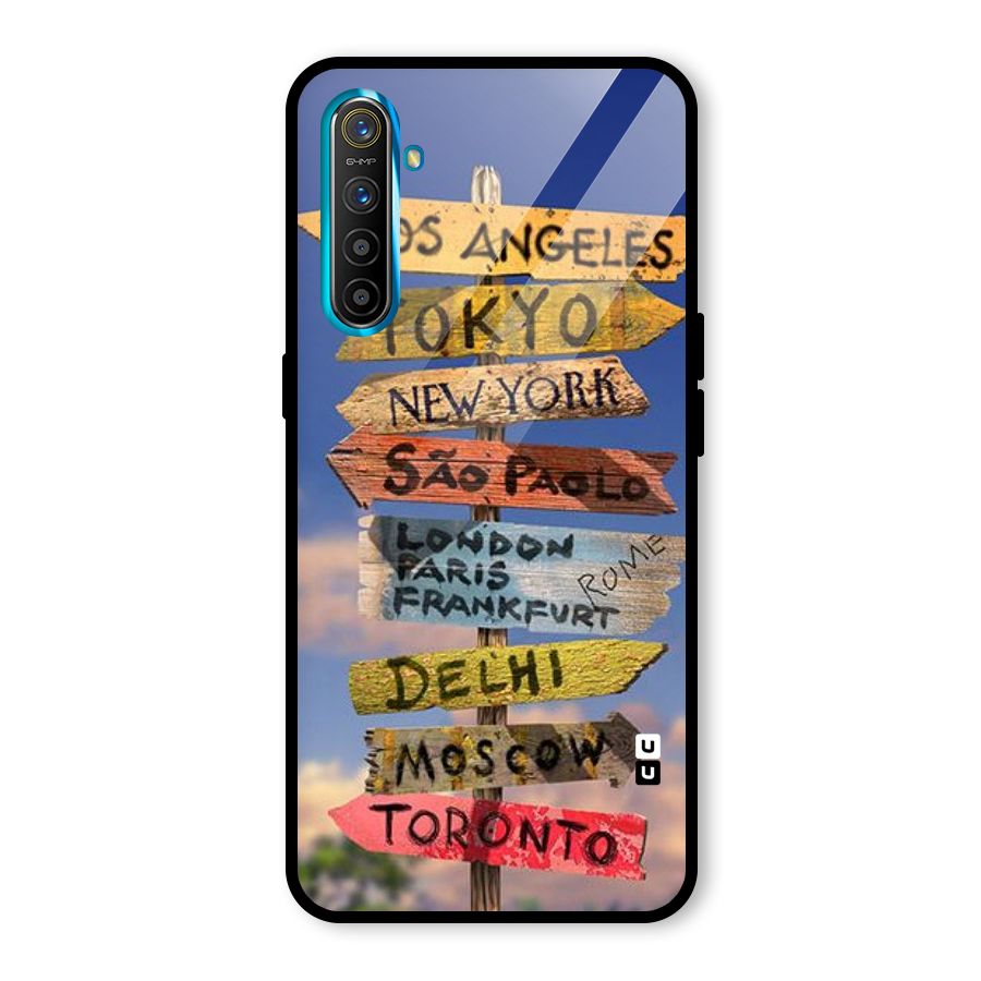 Travel Signs Glass Back Case for Realme X2