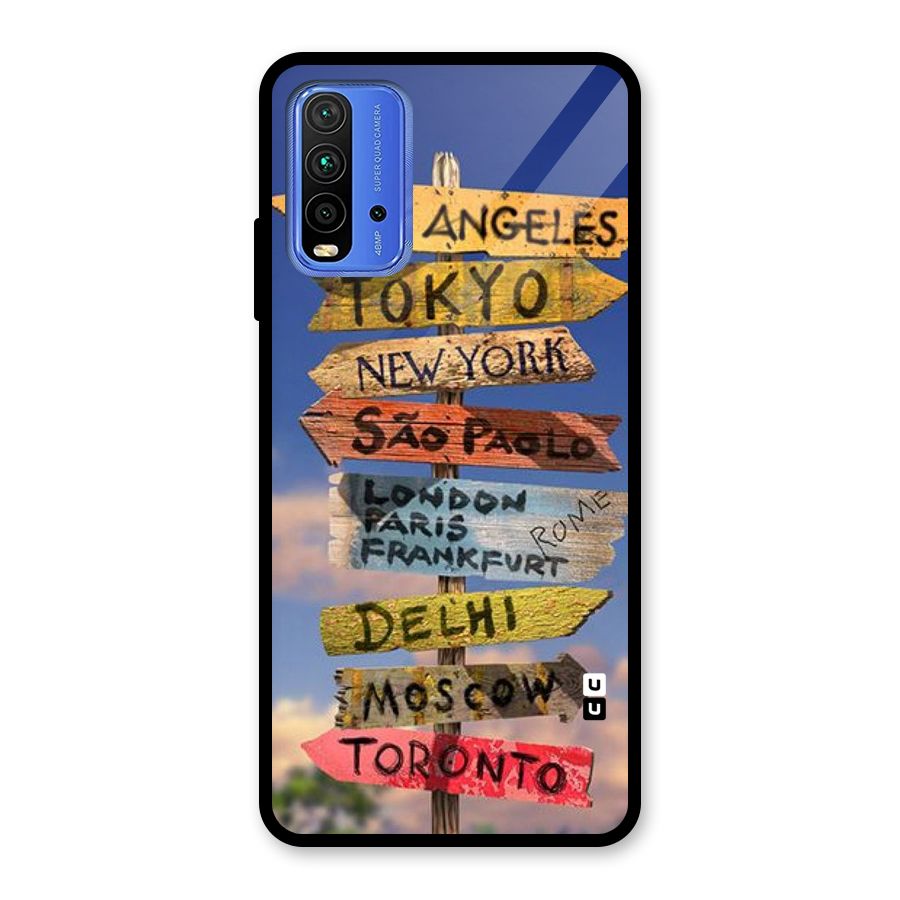 Travel Signs Glass Back Case for Redmi 9 Power