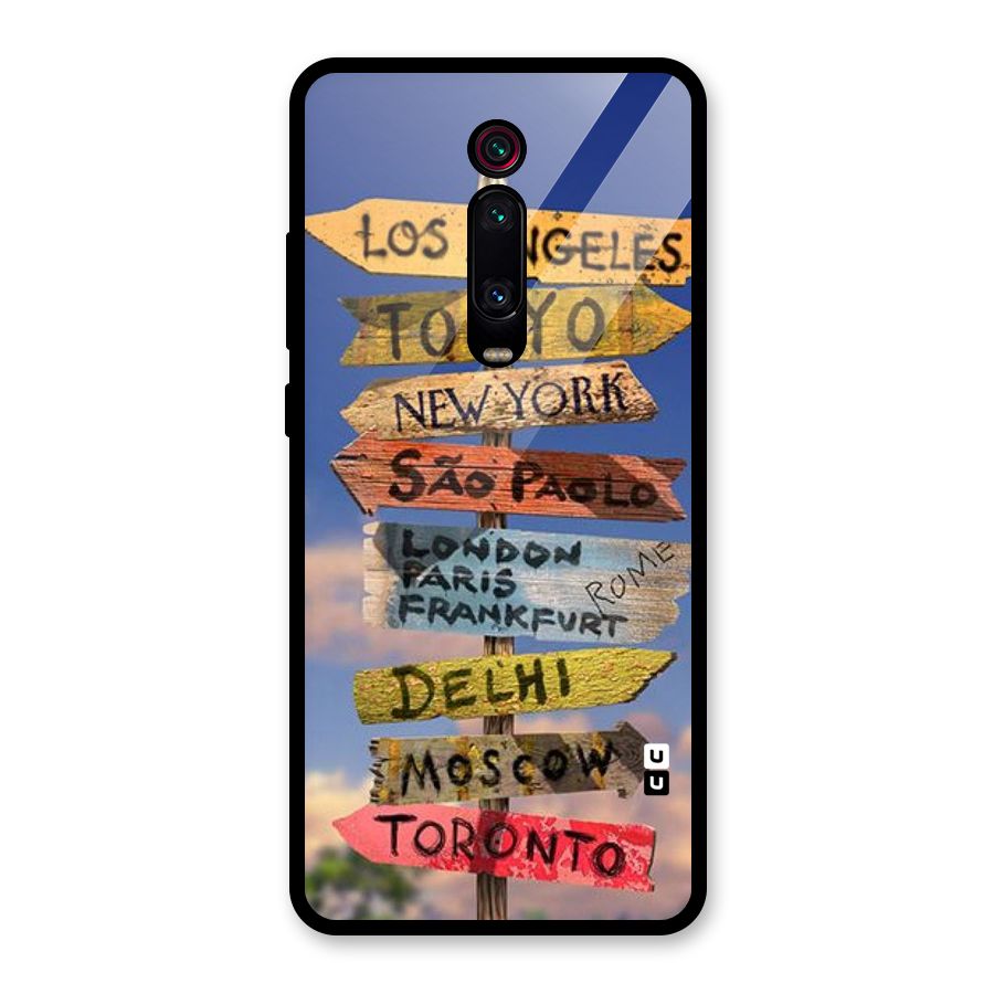 Travel Signs Glass Back Case for Redmi K20