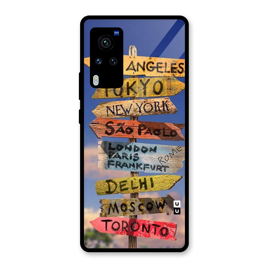 Travel Signs Glass Back Case for Vivo X60 Pro