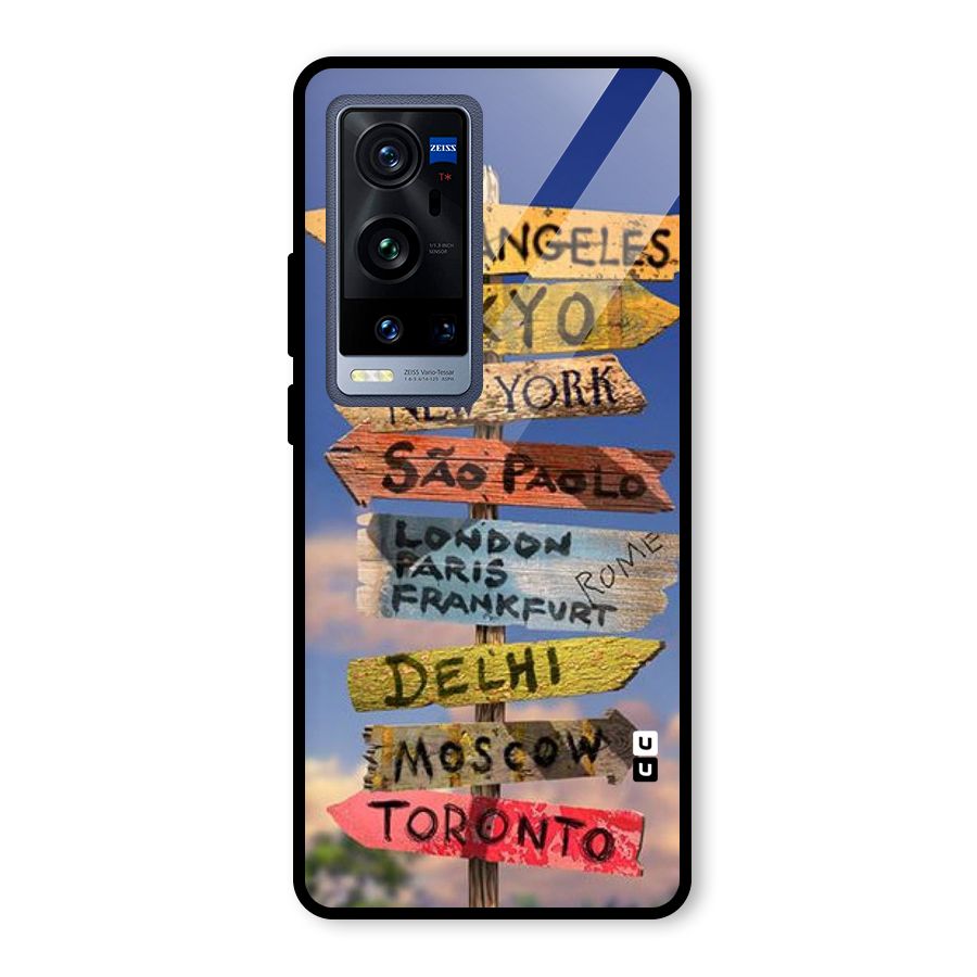 Travel Signs Glass Back Case for Vivo X60 Pro Plus