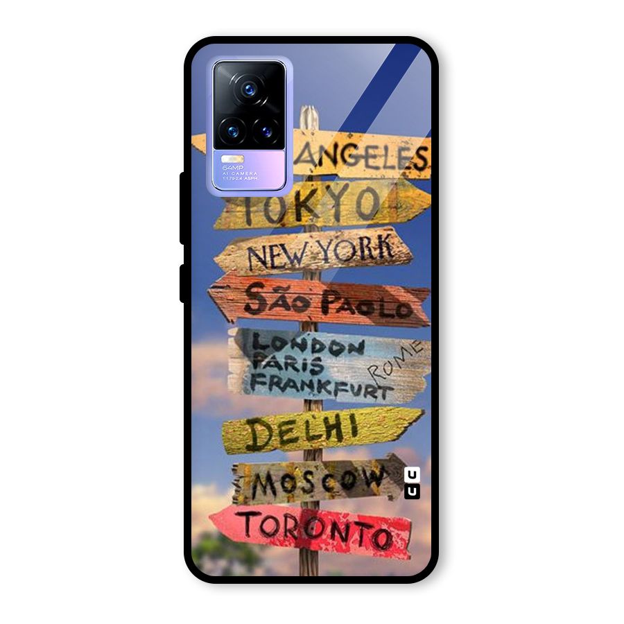Travel Signs Glass Back Case for Vivo Y73