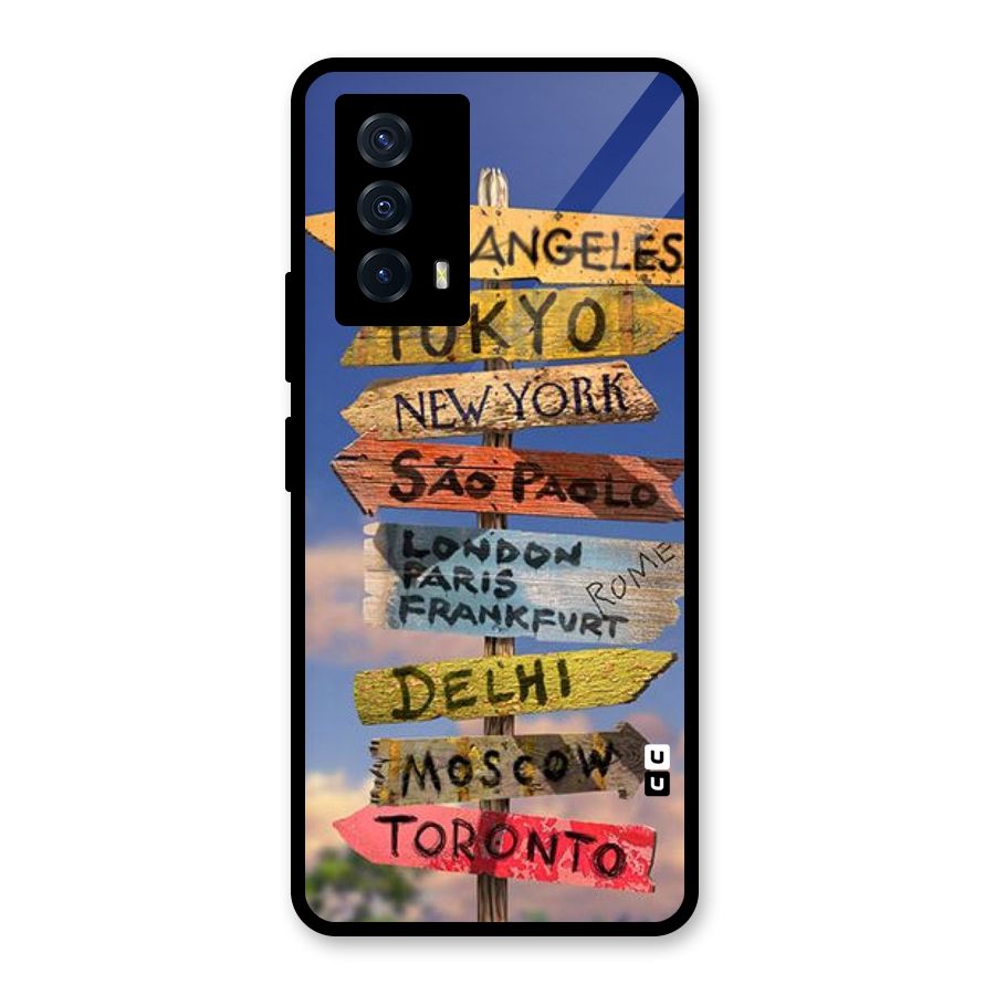 Travel Signs Glass Back Case for Vivo iQOO Z5