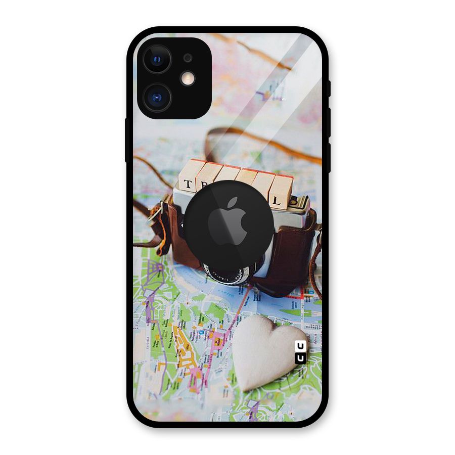 Travel Snapshot Glass Back Case for iPhone 11 Logo Cut