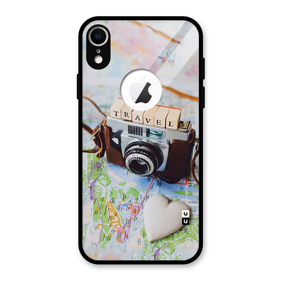 Travel Snapshot Glass Back Case for iPhone XR Logo Cut