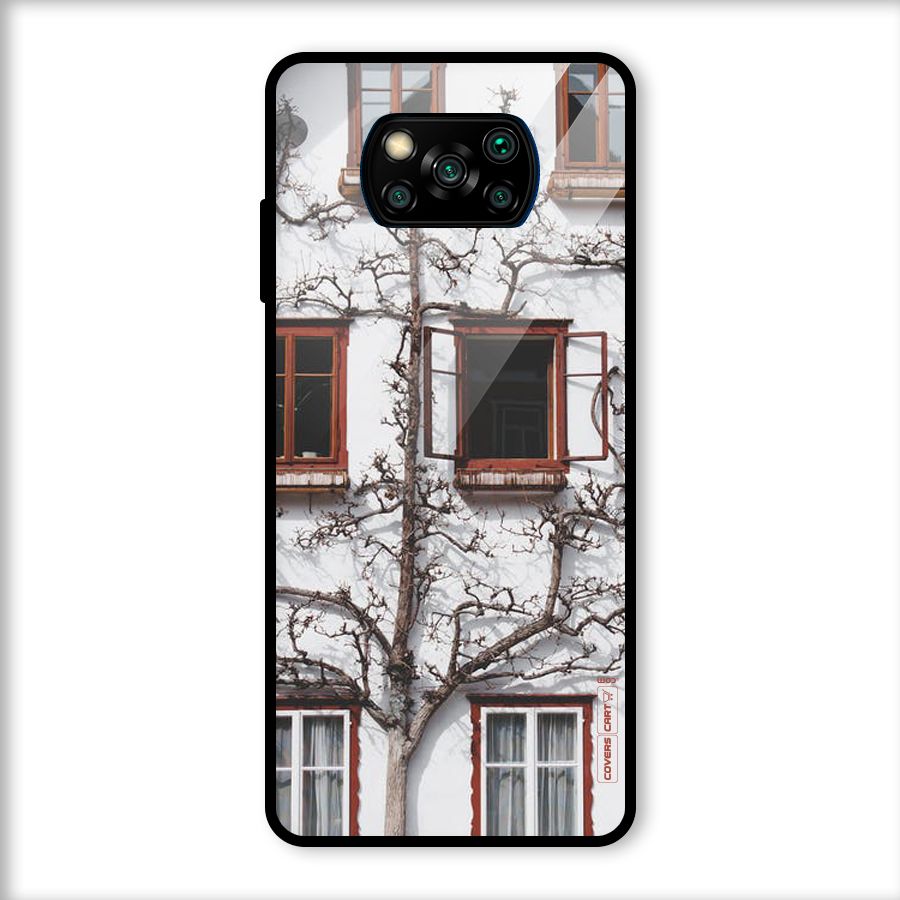 Tree House Glass Back Case for Poco X3