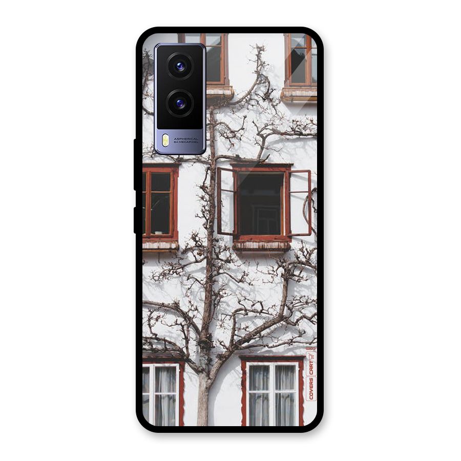 Tree House Glass Back Case for Vivo V21e 5G