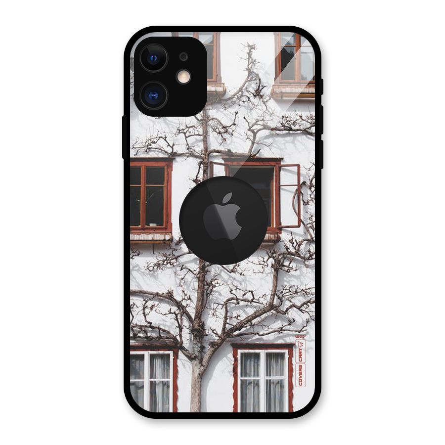 Tree House Glass Back Case for iPhone 11 Logo Cut