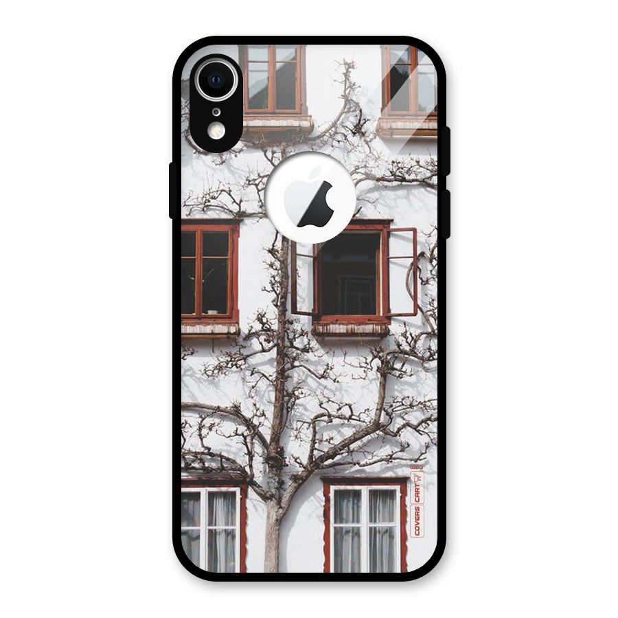 Tree House Glass Back Case for iPhone XR Logo Cut