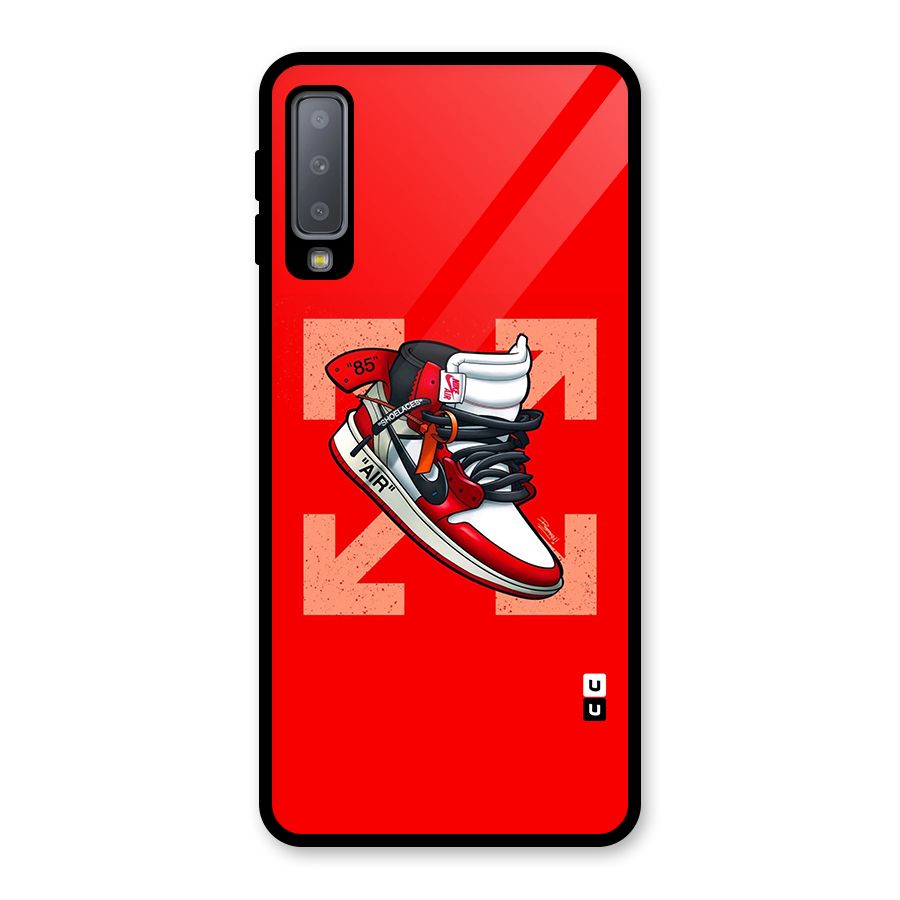 Trendy Air Shoes Glass Back Case for Galaxy A7 (2018)