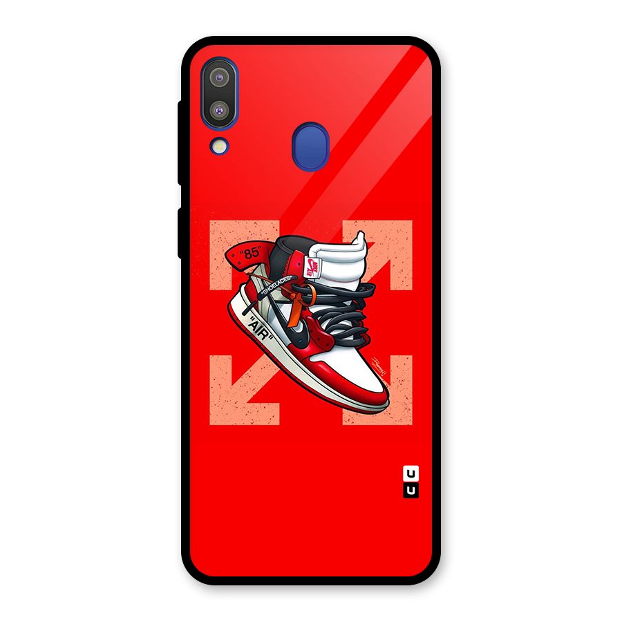 Trendy Air Shoes Glass Back Case for Galaxy M20