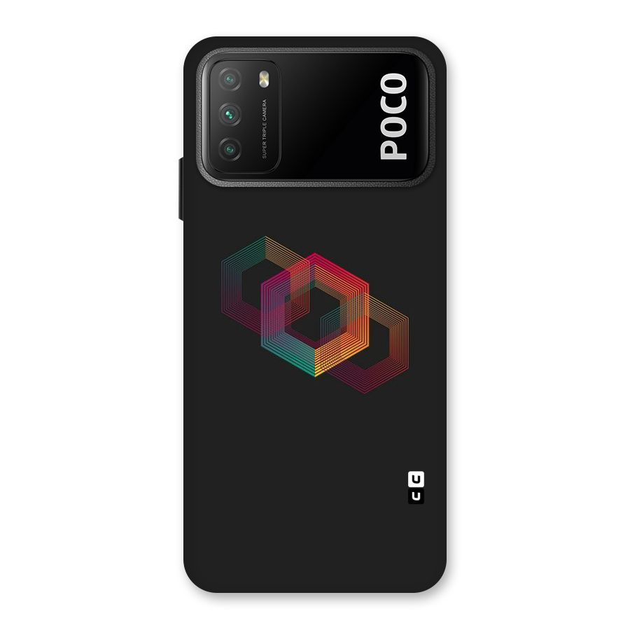 Tri-hexa Colours Back Case for Poco M3