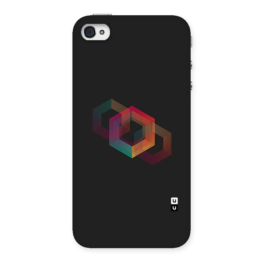 Tri-hexa Colours Back Case for iPhone 4 4s