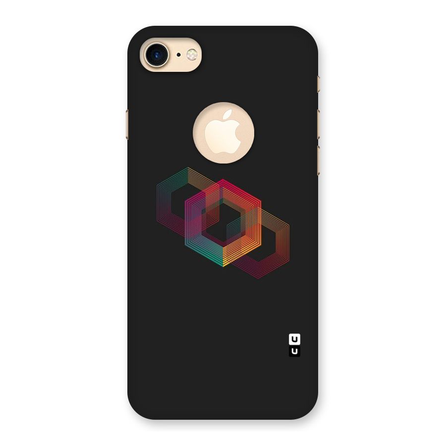 Tri-hexa Colours Back Case for iPhone 7 Logo Cut