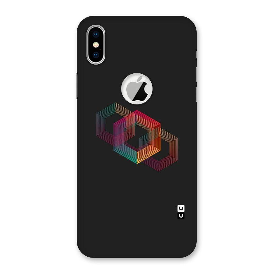 Tri-hexa Colours Back Case for iPhone X Logo Cut