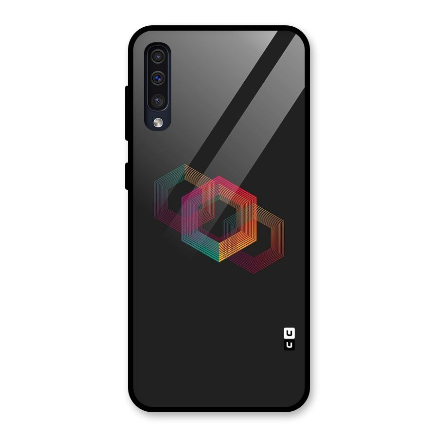 Tri-hexa Colours Glass Back Case for Galaxy A50