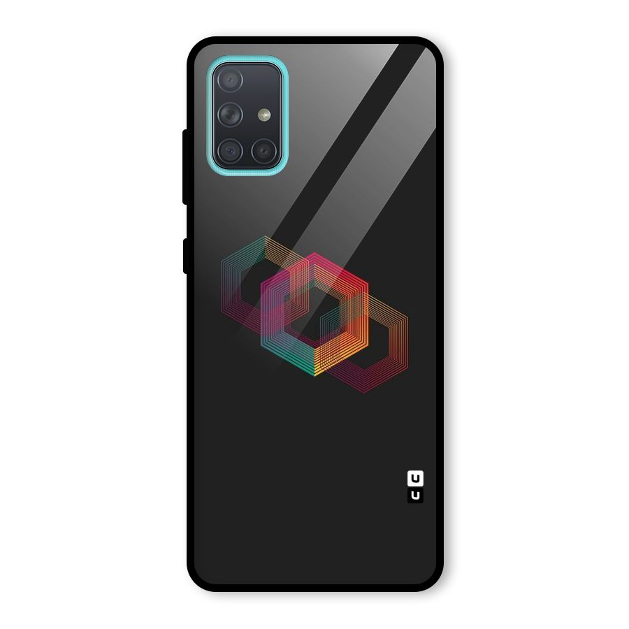 Tri-hexa Colours Glass Back Case for Galaxy A71