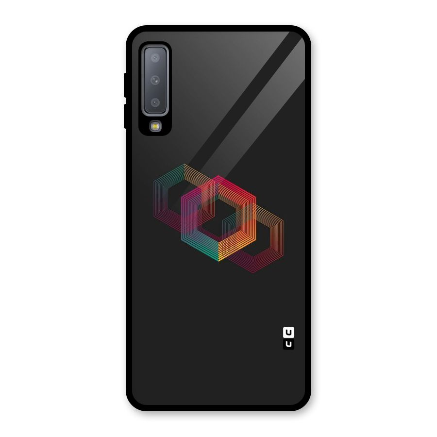 Tri-hexa Colours Glass Back Case for Galaxy A7 (2018)