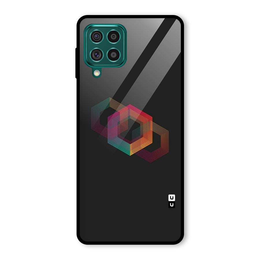 Tri-hexa Colours Glass Back Case for Galaxy F62