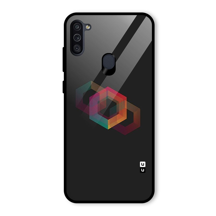 Tri-hexa Colours Glass Back Case for Galaxy M11