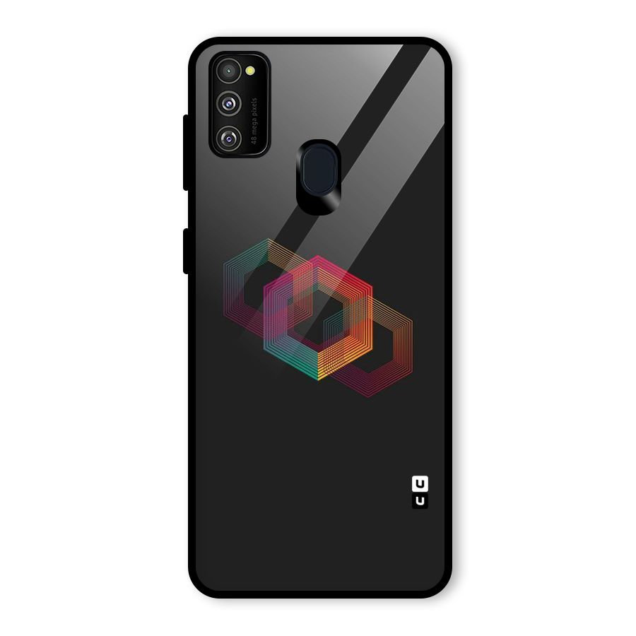 Tri-hexa Colours Glass Back Case for Galaxy M30s