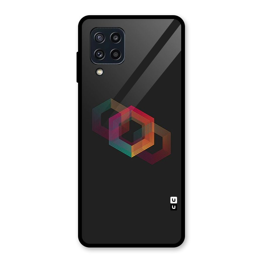Tri-hexa Colours Glass Back Case for Galaxy M32