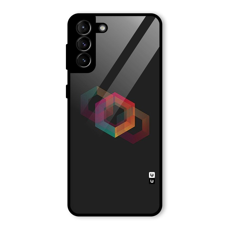 Tri-hexa Colours Glass Back Case for Galaxy S21 Plus