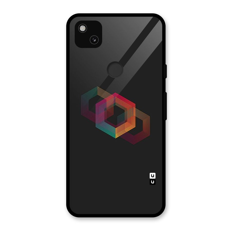 Tri-hexa Colours Glass Back Case for Google Pixel 4a