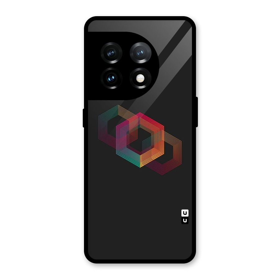 Tri-hexa Colours Glass Back Case for OnePlus 11