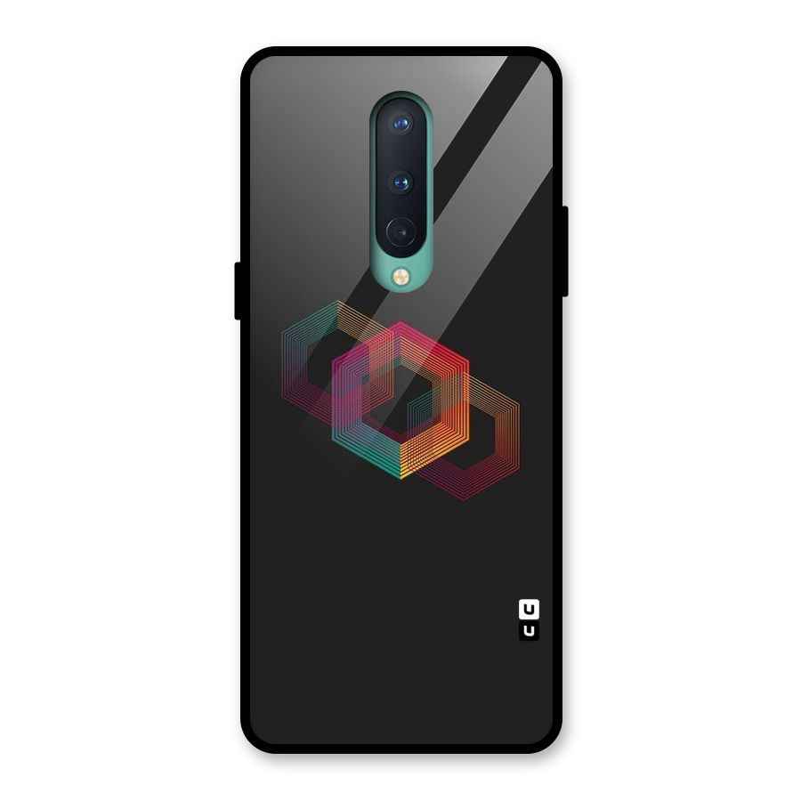 Tri-hexa Colours Glass Back Case for OnePlus 8