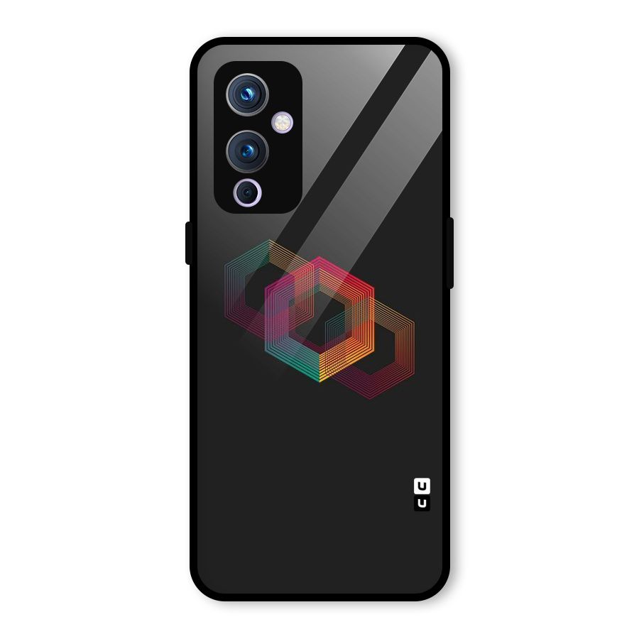 Tri-hexa Colours Glass Back Case for OnePlus 9